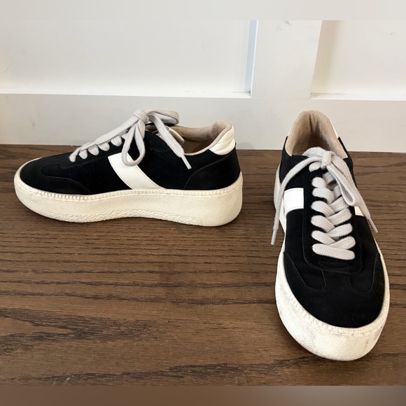 ShuShop STACEY Black and White Suede Sneakers Size 6 1/2 - Picture 8 of 9